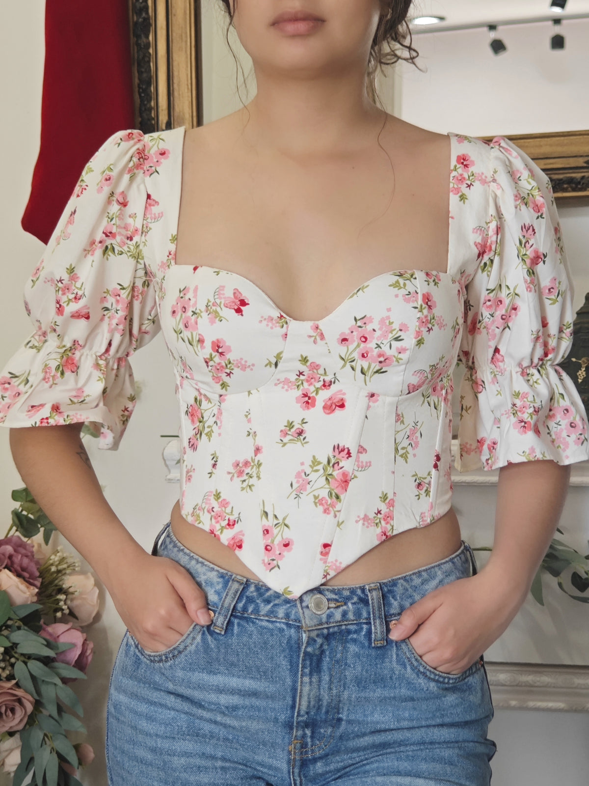 Blusa Corset de mangas Camellia