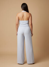 Conjunto de chaleco estilo halter y pantalón