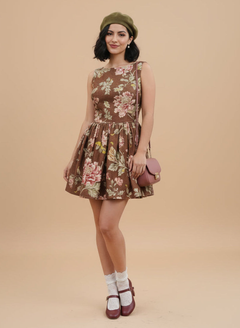 Vestido con moño estampado