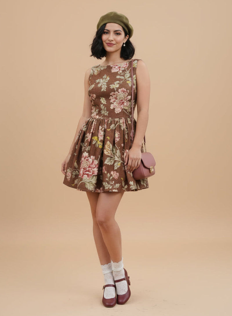 Vestido con moño estampado