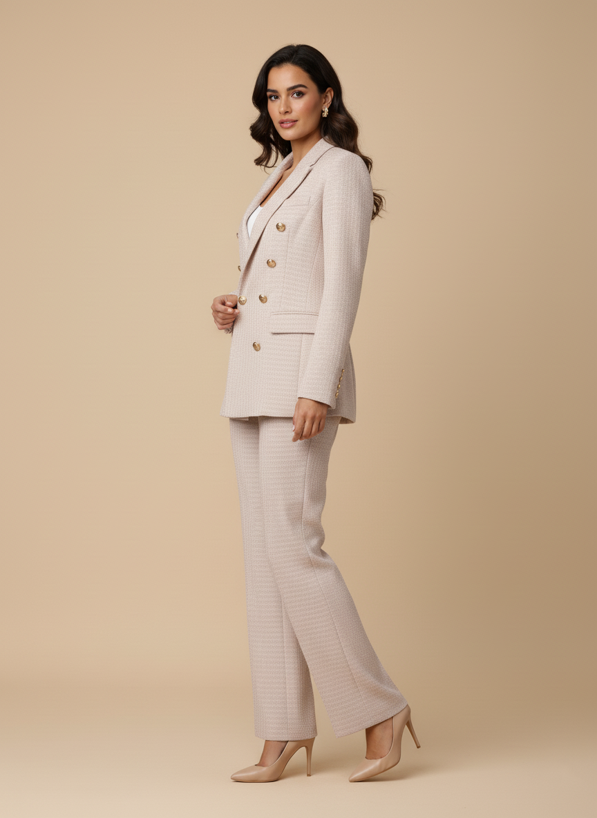 Conjunto de blazer y pantalón de tweed