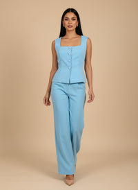 Conjunto de blusa escote cuadrado y pantalón