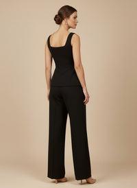 Conjunto de blusa escote cuadrado y pantalón