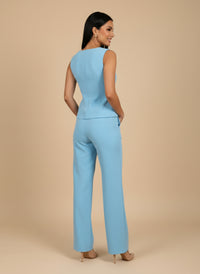 Conjunto de blusa escote cuadrado y pantalón