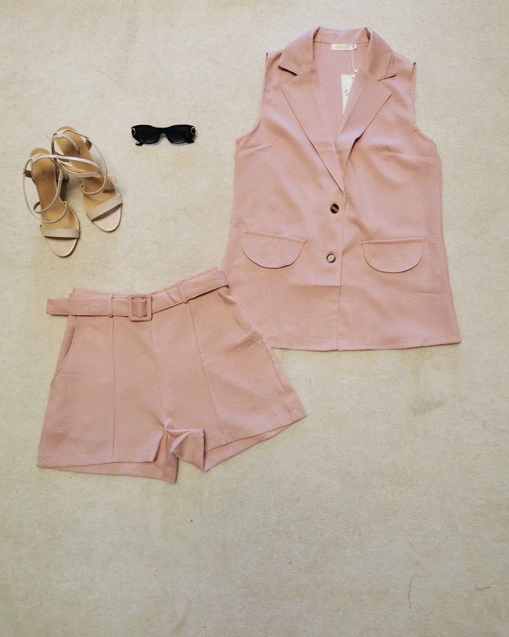 Outfit Short Con Chaleco De Vestir Short Y Chaleco Conjunto
