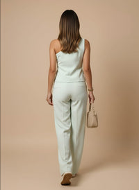 Conjunto de blusa de un hombro y pantalón