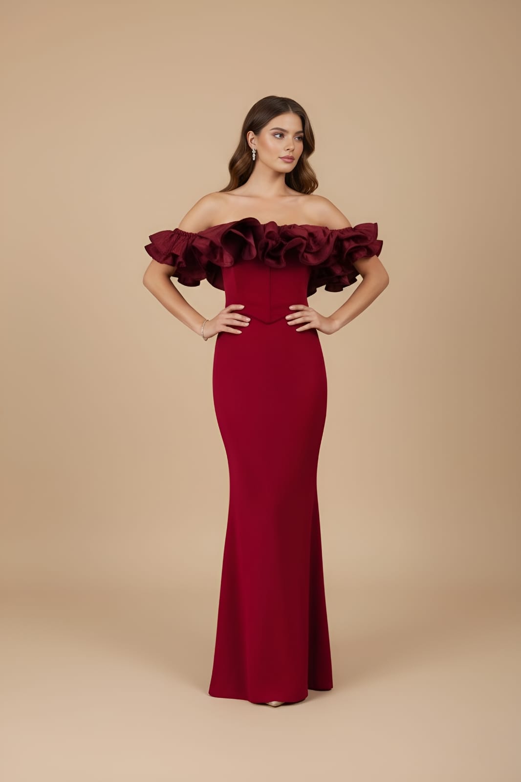 Vestido corset con escarolas Elena