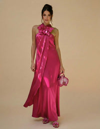Vestido halter de flor Magnolia