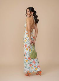 Vestido estampado sin espalada Catalina