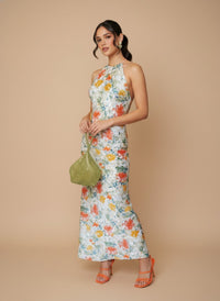 Vestido estampado sin espalada Catalina