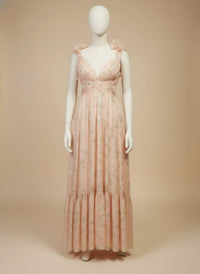 Vestido floral con escarolas Giselle