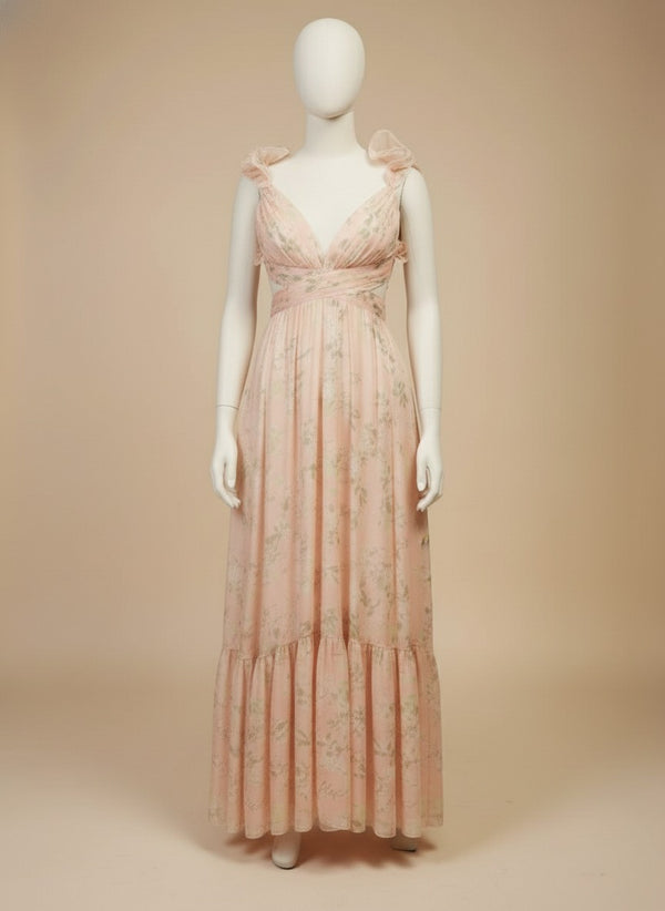 Vestido floral con escarolas Daisy