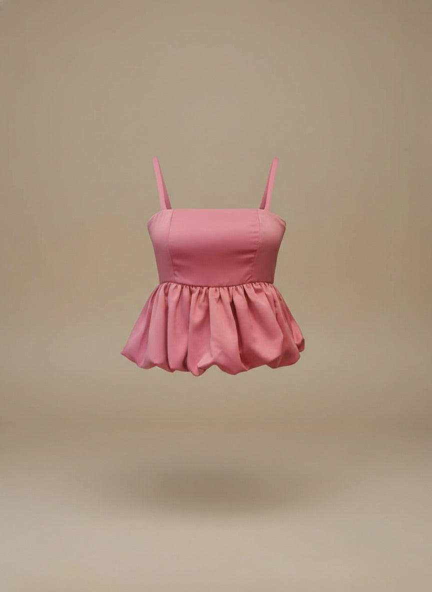 Blusa globo de raso Elodie