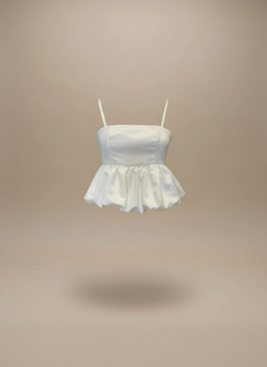 Blusa globo de raso Elodie