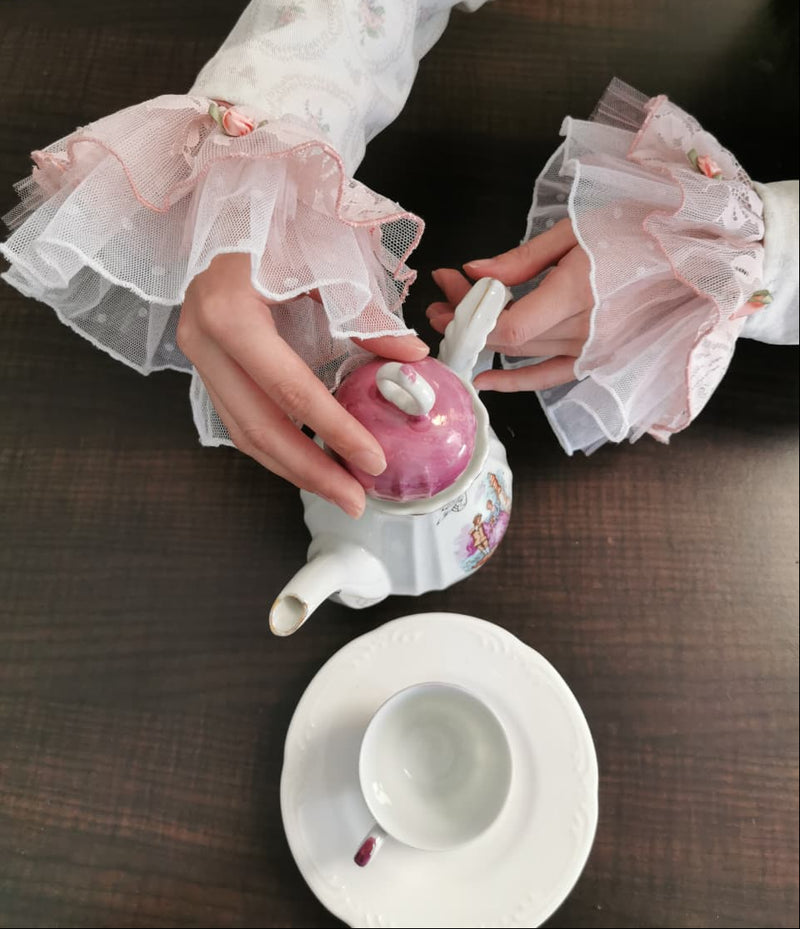 Puños de encaje con aplicacion Rosalie