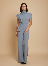 Jumpsuit de cuello alto con drapeado