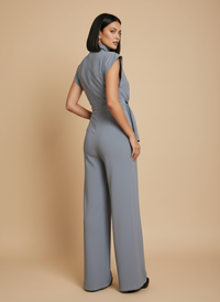 Jumpsuit de cuello alto con drapeado