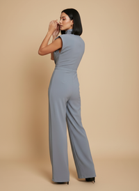 Jumpsuit de cuello alto con drapeado