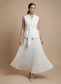 Conjunto de falda midi y chaleco Sofia