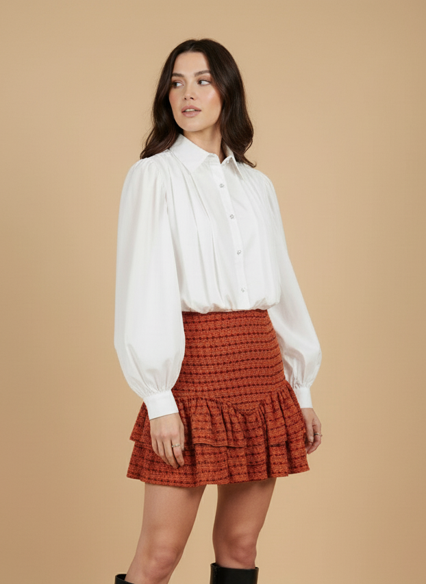 Blusa con mangas abullonadas