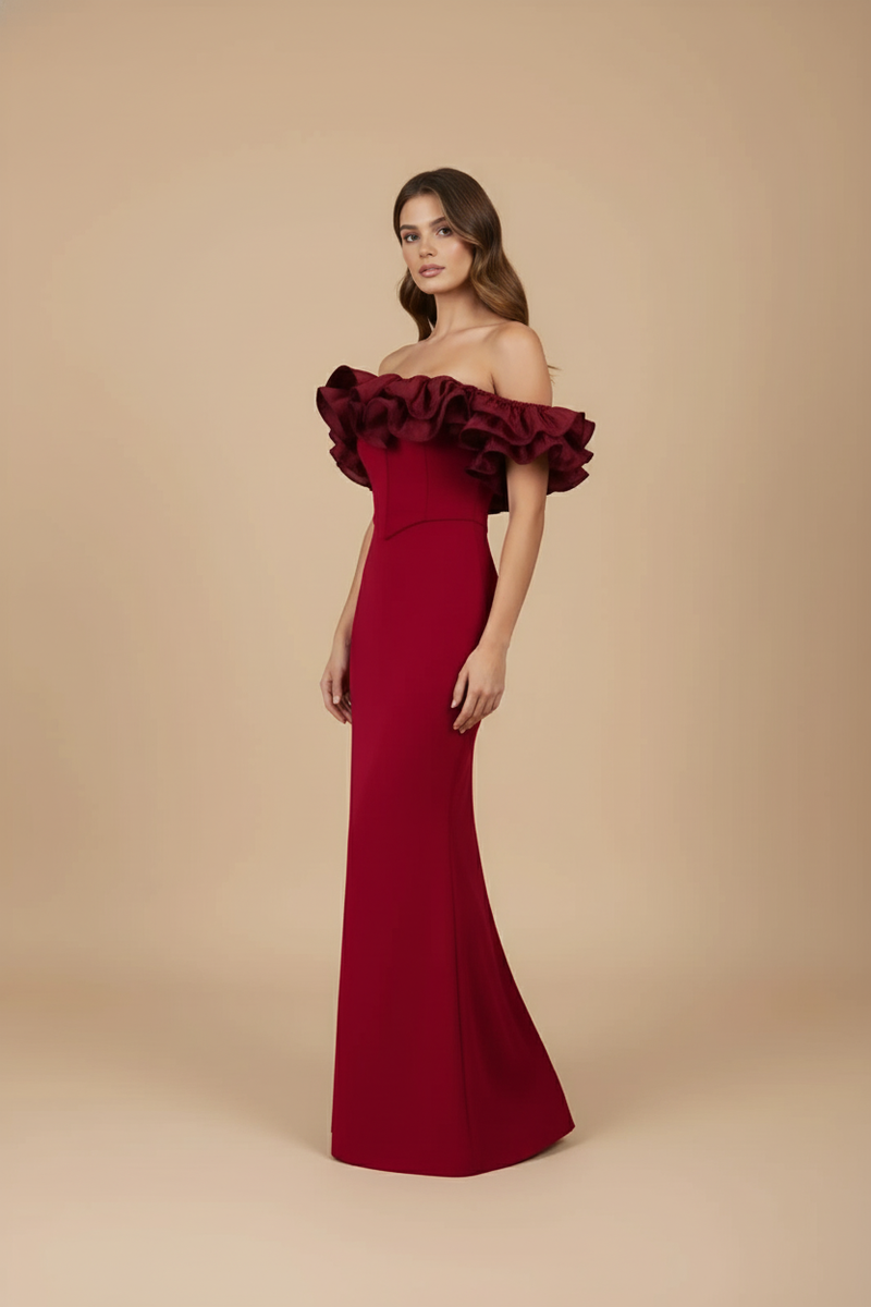 Vestido corset con escarolas Elena