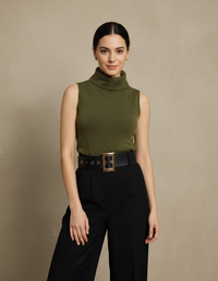 blusa de tejido de cuello Caroline