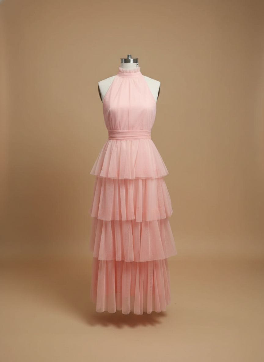 Vestido de tul con capas Florence