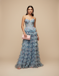 Vestido corset de tul floral Bloom