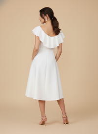 Vestido midi de escarolas Valerie