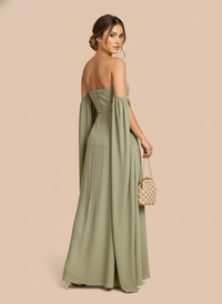 Vestido de mangas y escarolas Luciana