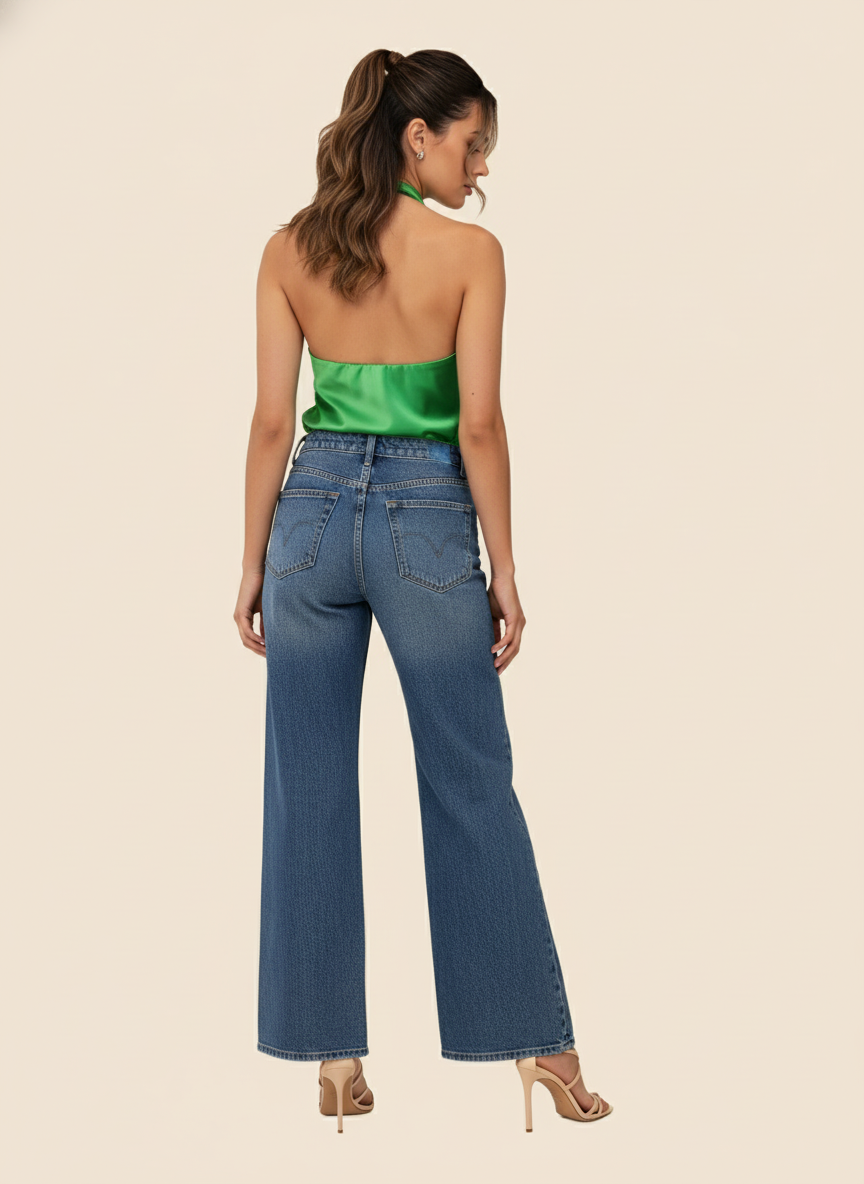 Blusa satín halter Amelia