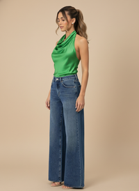 Blusa satín halter Amelia