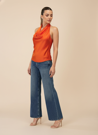 Blusa satín halter Amelia