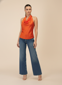 Blusa satín halter Amelia