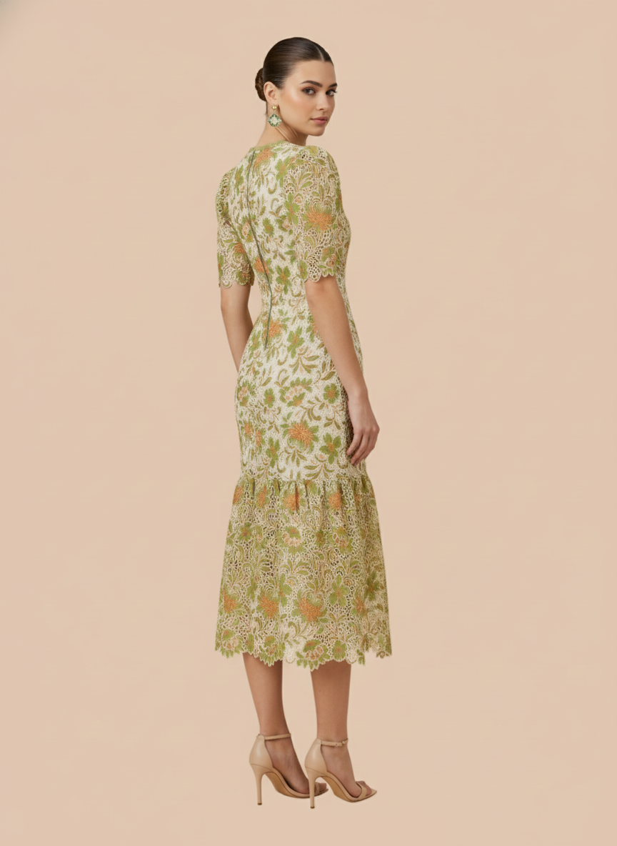 Vestido de encaje midi Gabriela