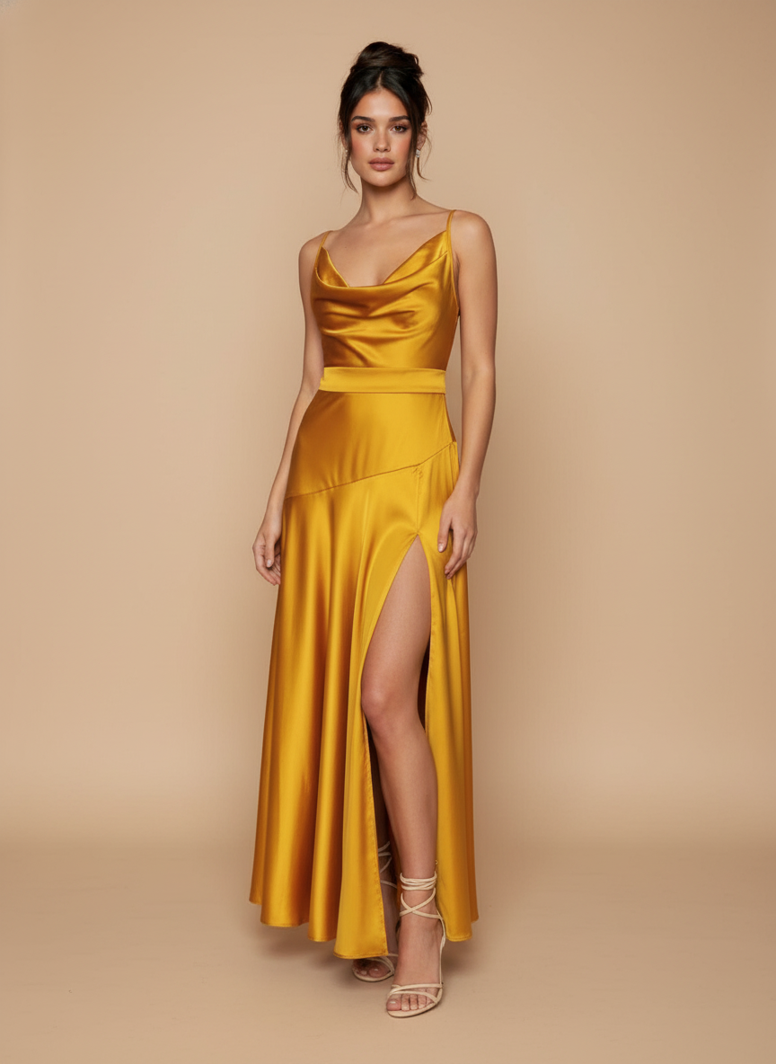 Vestido escote cascada Vivian