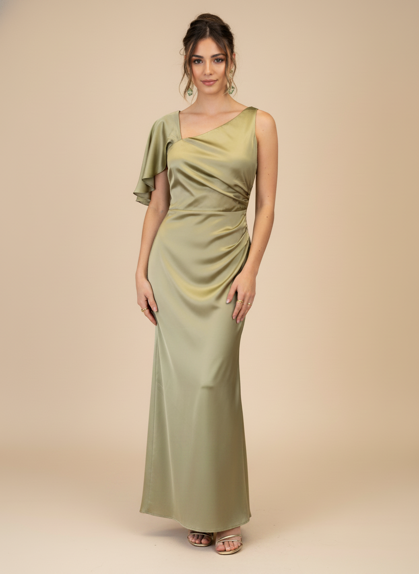 Vestido asímetrico con manga Gianna