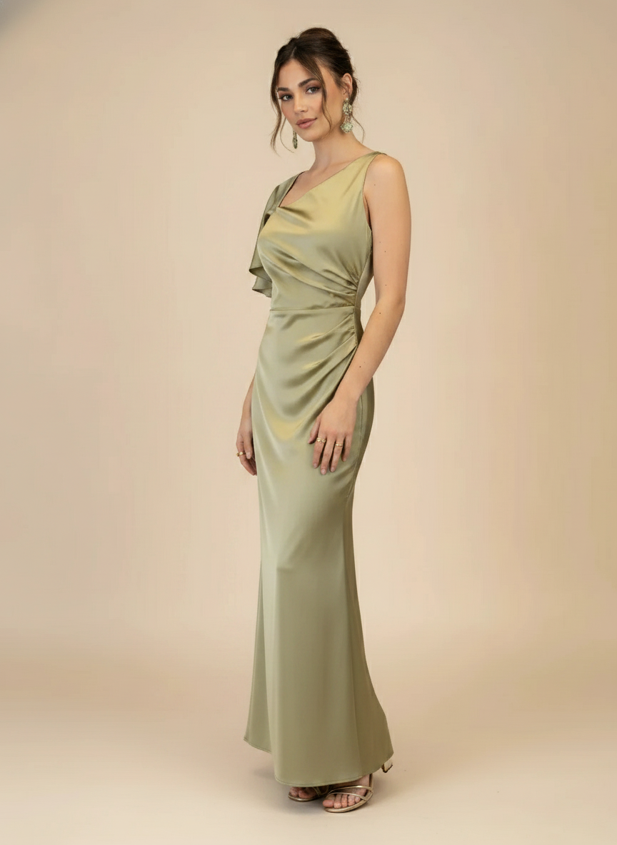 Vestido asímetrico con manga Gianna