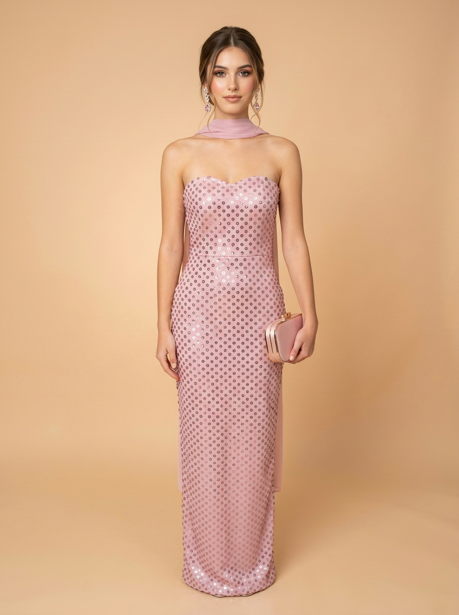 Vestido strapless de lentejuelas Elizabeth