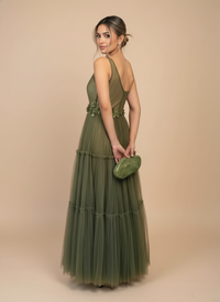 Vestido de un hombro de tul Ivy