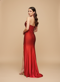 Vestido strapless escote profundo Jolie