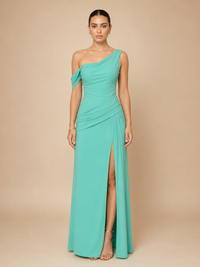 Vestido asimétrico con drapeado Isabella