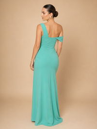 Vestido asimétrico con drapeado Isabella