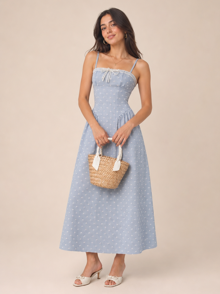 Vestido midi de cuadros Jane