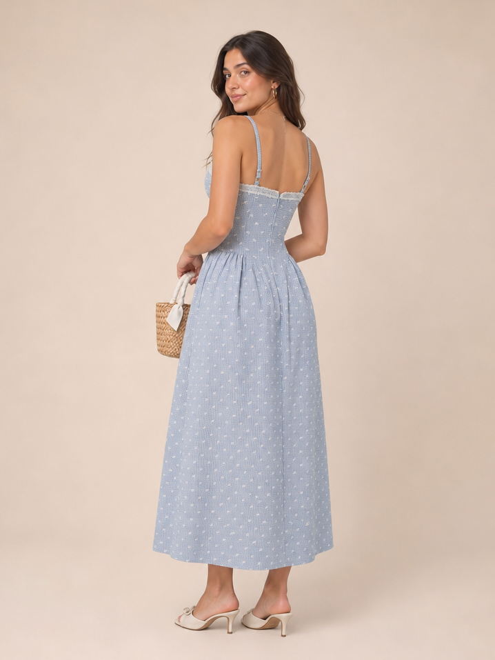 Vestido midi de cuadros Jane
