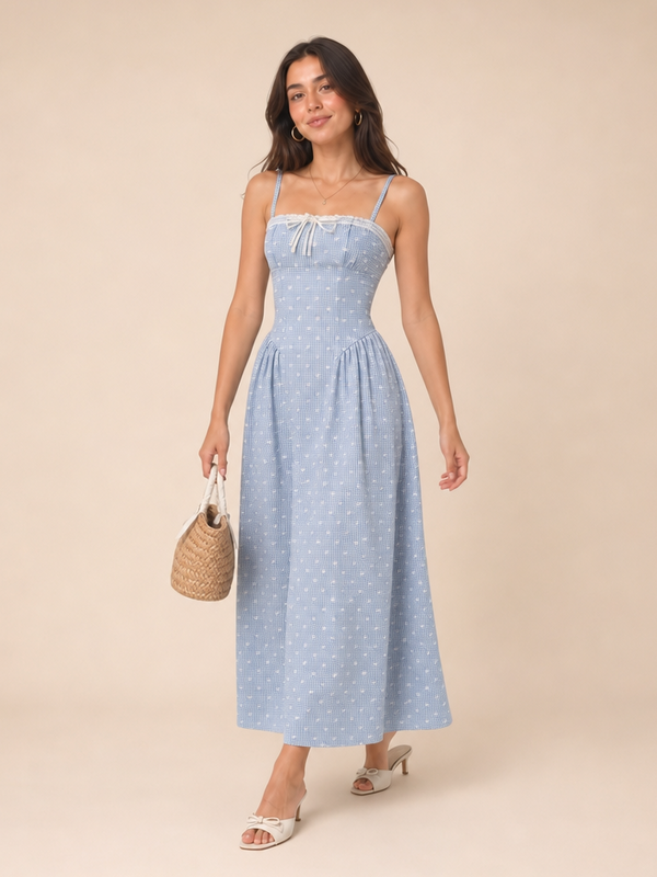 Vestido midi de cuadros Jane