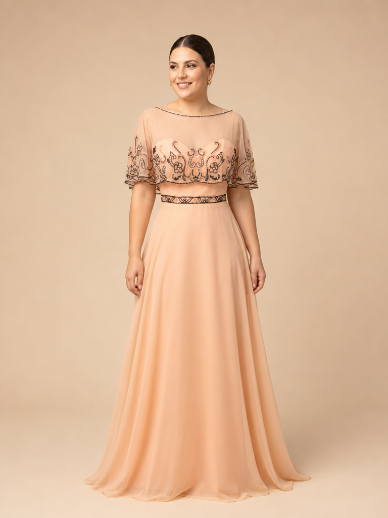 Vestido capa bordada Débora