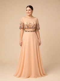 Vestido capa bordada Débora