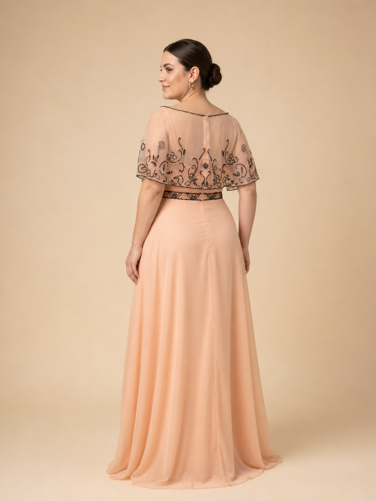 Vestido capa bordada Débora