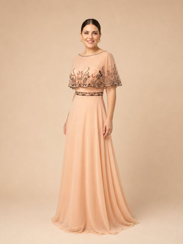 Vestido capa bordada Débora